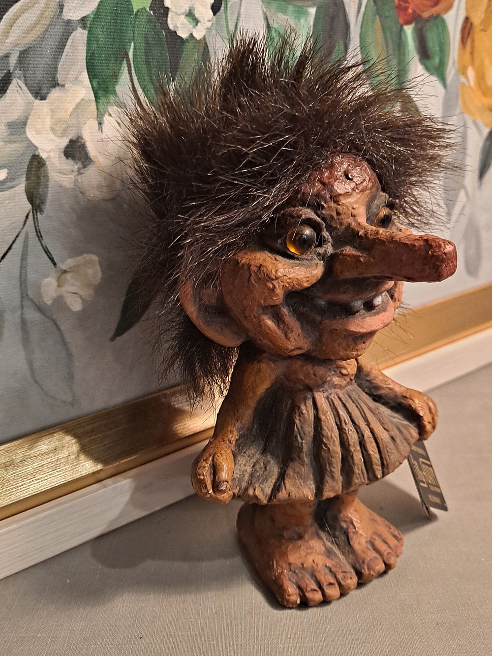 NyForm Vintage 90s Handmade In Norway Brown Girl Lena Troll Doll Latex Sculpture - Picture 3 of 12